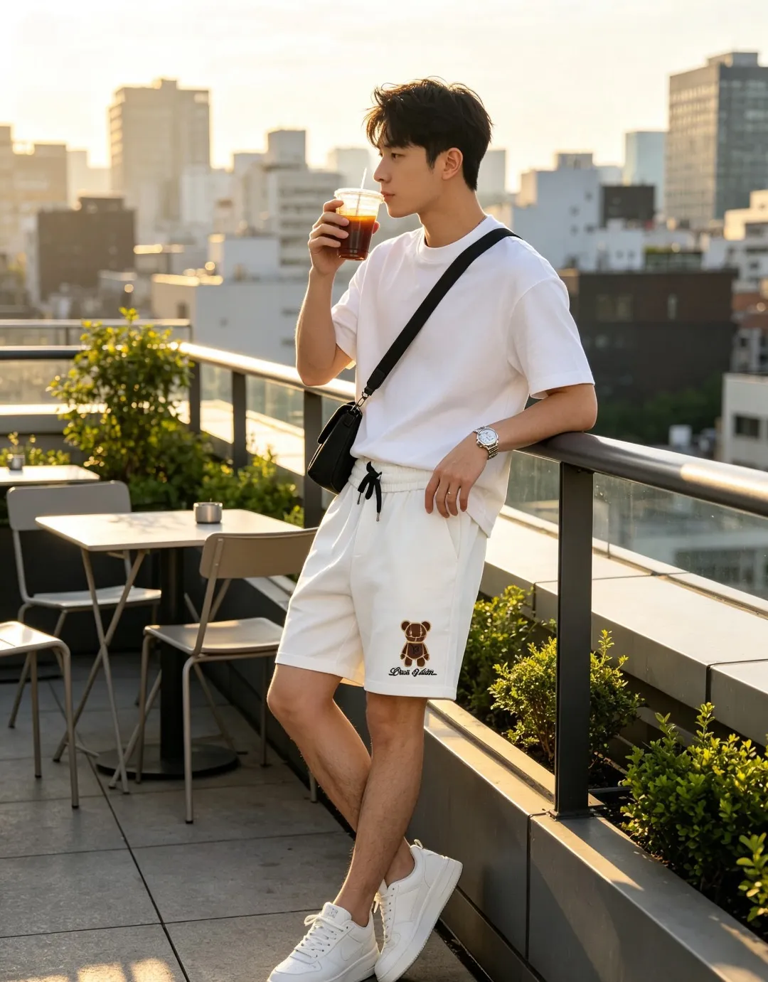 Louis Vuitton/Louis Vuitton 26ss towel patch bear shorts